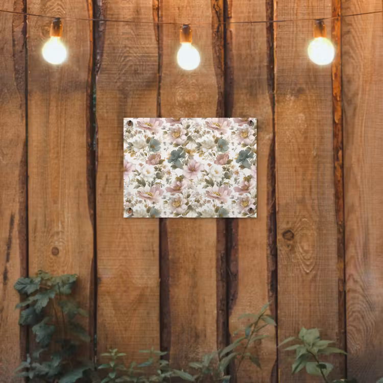 Bloemen - Patroon - Pastel tuinposter los doek klein 239 -sfeer1