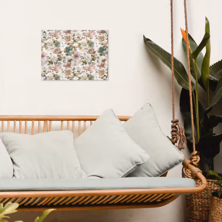 Bloemen - Patroon - Pastel tuinposter los doek klein 239 -sfeer7