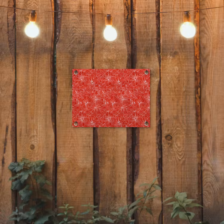 Bloemen - Patroon - Rood tuinposter los doek klein 239 -sfeer1