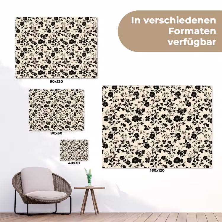 Bloemen - Dessin - Zwart tuinposter los doek klein 239 -Xsfeer9_DE
