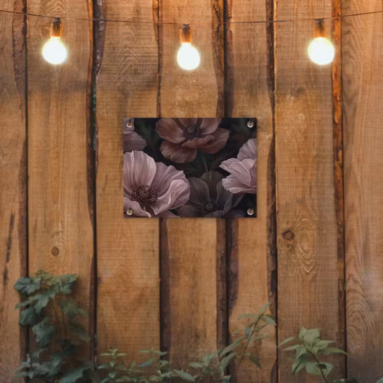 Bloemen - Natuur - Roze - Donker - Modern tuinposter los doek klein -sfeer1