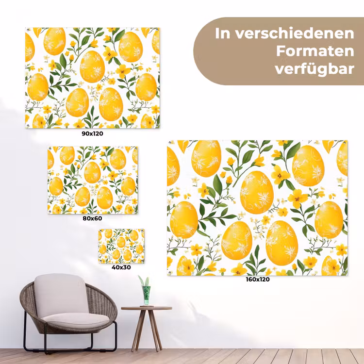 Bloemen - Paaseieren - Geel tuinposter los doek klein -Xsfeer9_DE