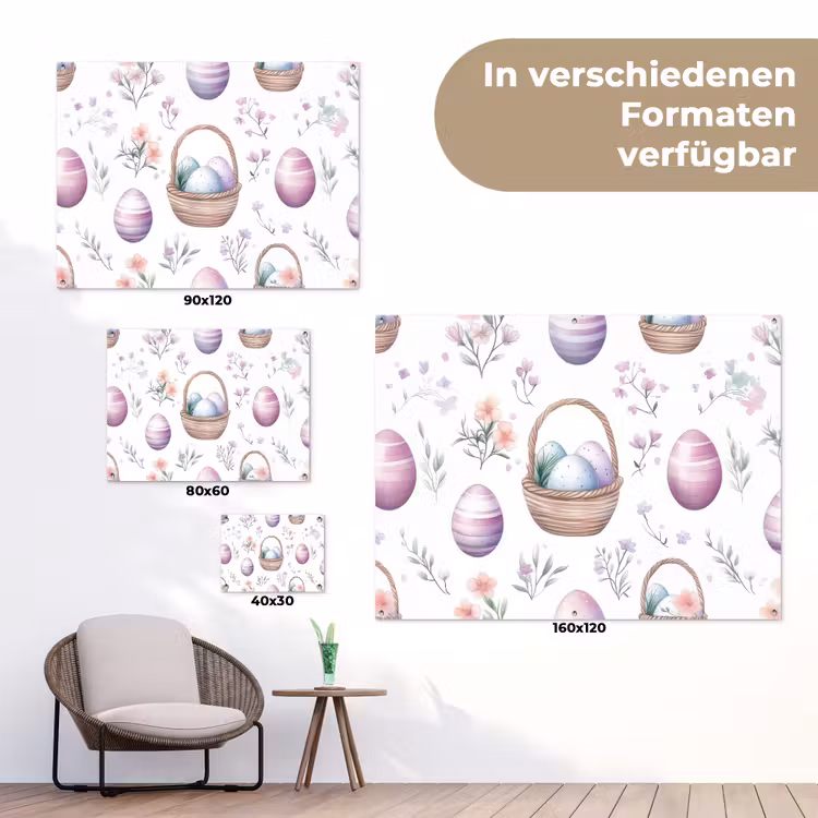 Bloemen - Paaseieren - Patroon tuinposter los doek klein -Xsfeer9_DE