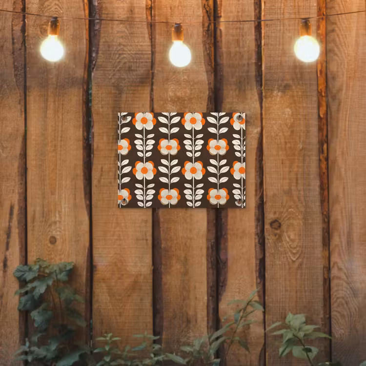 Bloemen - Retro - Bruin tuinposter los doek klein 239 -sfeer1