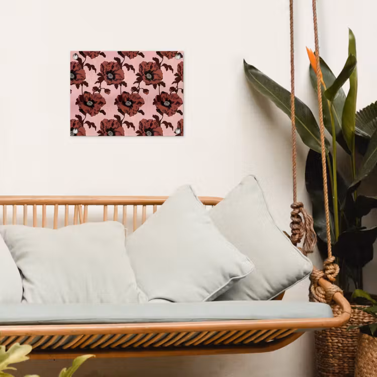 Bloemen - Retro - Rood tuinposter los doek klein 239 -sfeer7