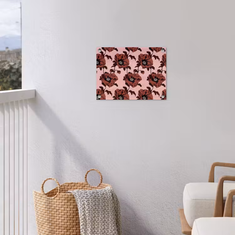 Bloemen - Retro - Rood tuinposter los doek klein 239 -sfeer8
