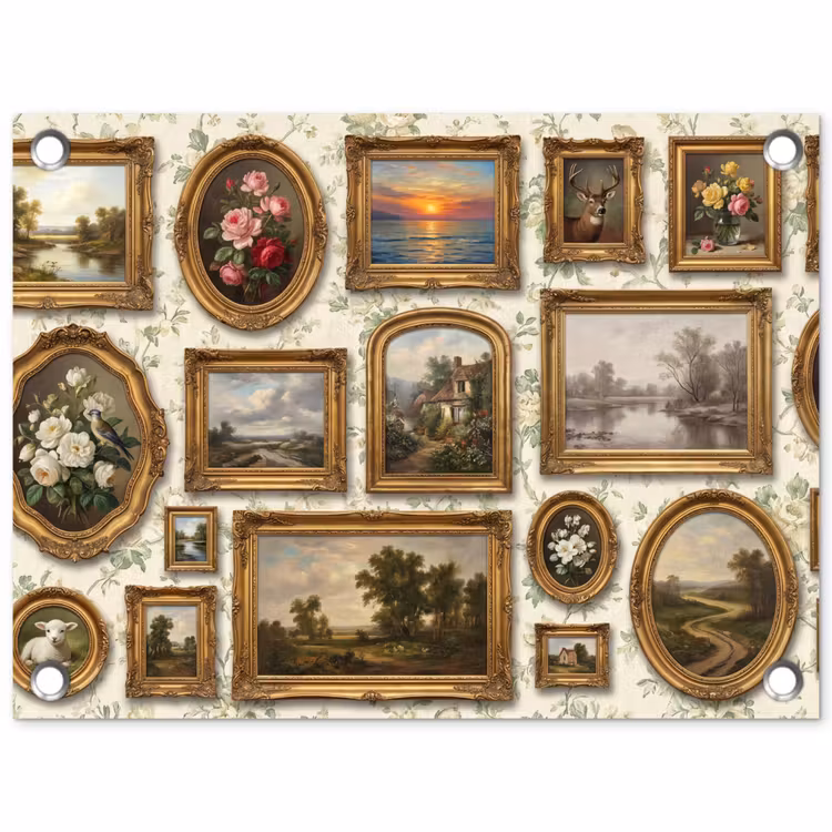 Bloemen - Roze - Stilleven - Klassiek tuinposter los doek klein -3d