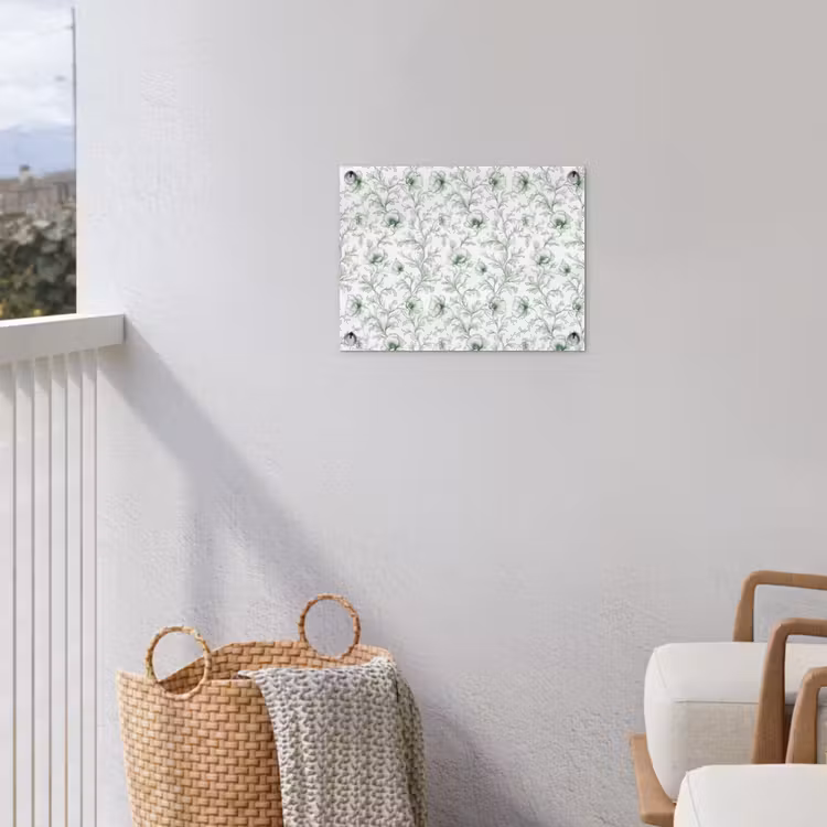 Bloemen - Getekend - Groen tuinposter los doek klein 239 -sfeer8