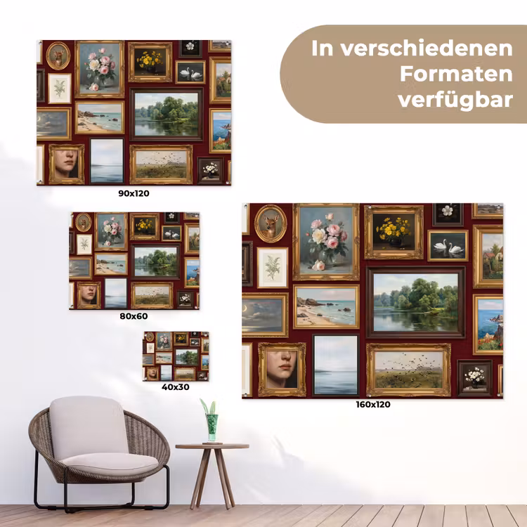 Bloemen - Vaas - Klassiek - Kunst - Rood tuinposter los doek klein -Xsfeer9_DE