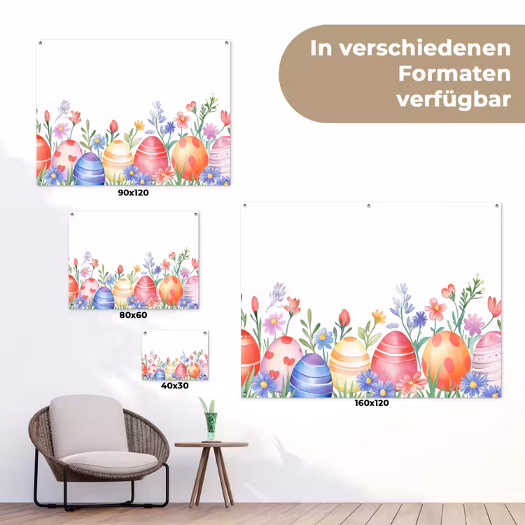 Bloementuin - Kleurrijk - Eieren tuinposter los doek klein -Xsfeer9_DE