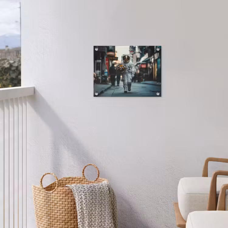 Boeket - Bloemen - Kleurrijk - Astronaut tuinposter los doek klein -sfeer8