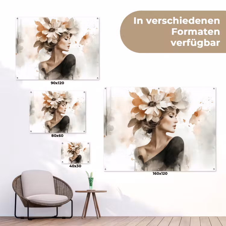 Bloesem - Portret - Gezicht tuinposter los doek klein -Xsfeer9_DE