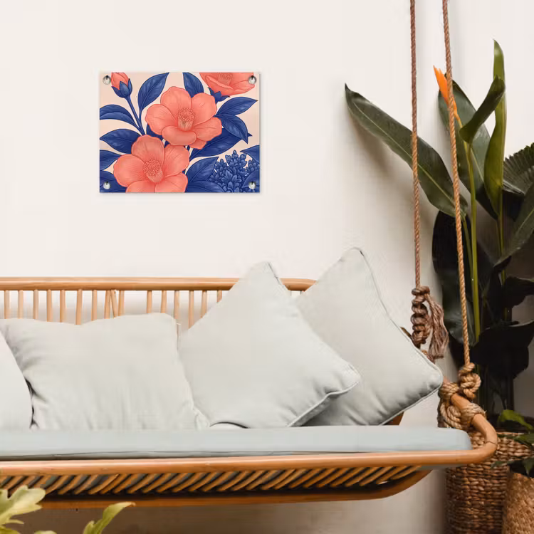 Gartenposter - Blüten – Blätter – Botanik - Bloemen - Bladeren - Botanisch tuinposter los doek klein