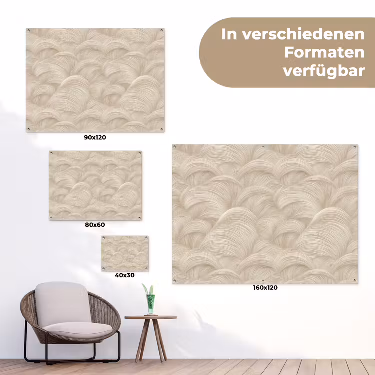 Bogen - Patroon - Beige tuinposter los doek klein 239 -Xsfeer9_DE