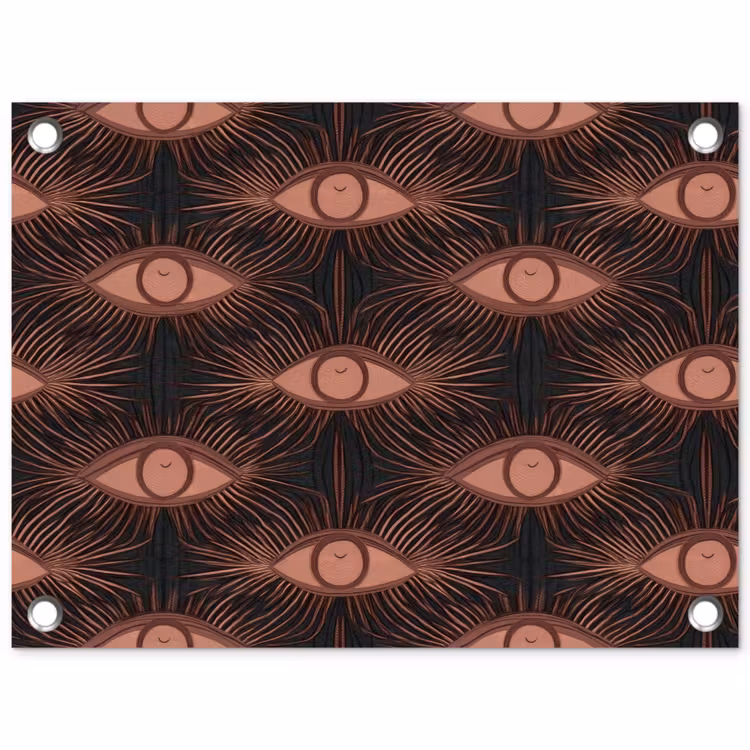 Boheems - Oog - Bruin tuinposter los doek klein 239 -3d