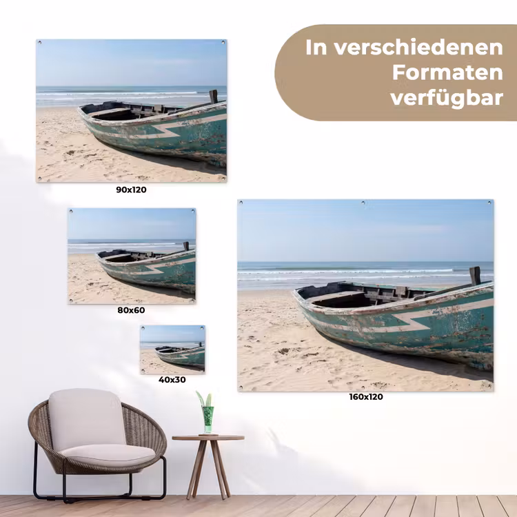 Boot - Zandstrand - Zee tuinposter los doek klein -Xsfeer9_DE