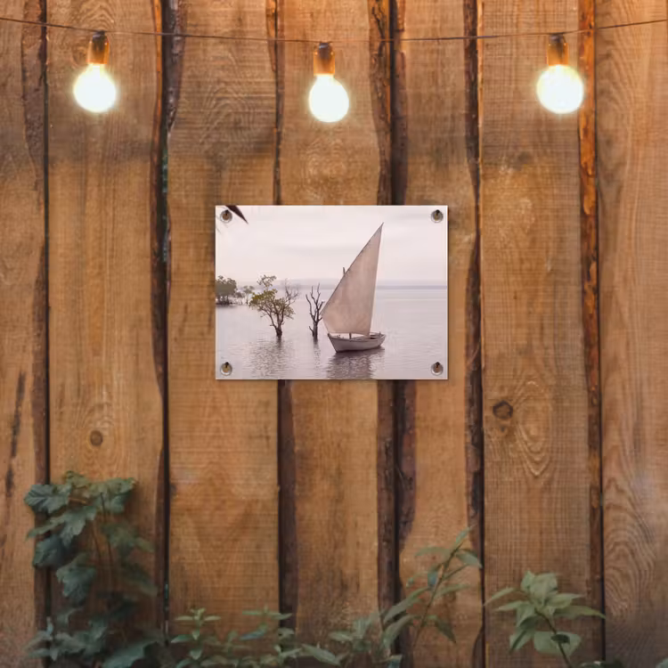 Boot - Zeil - Water - Tropisch - Natuur tuinposter los doek klein -sfeer1