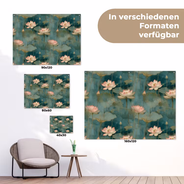 Botanisch - Bloemen - Roze tuinposter los doek klein 239 -Xsfeer9_DE