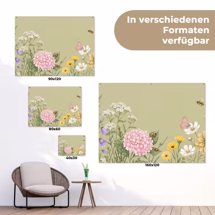 Botanisch - Bloemen - Kleurrijk tuinposter los doek klein -Xsfeer9_DE
