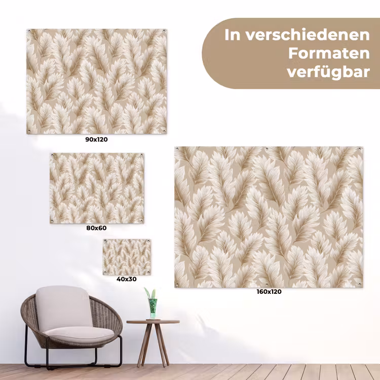 Botanisch - Patroon - Beige tuinposter los doek klein 239 -Xsfeer9_DE
