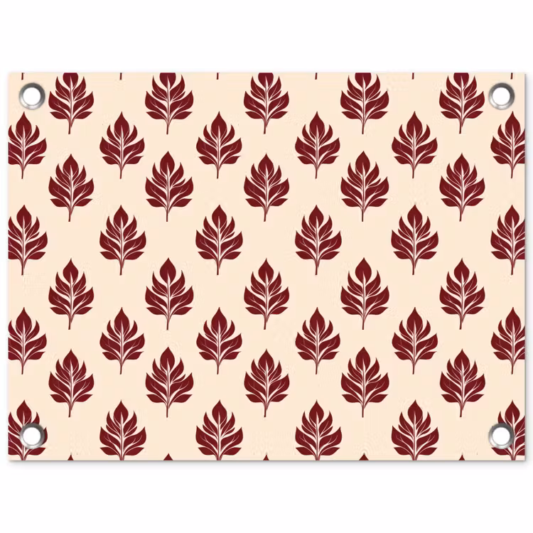 Botanisch - Patroon - Bordeaux tuinposter los doek klein 239 -3d