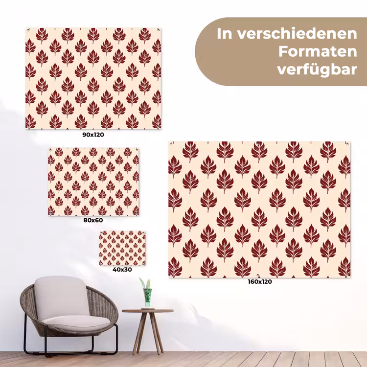 Botanisch - Patroon - Bordeaux tuinposter los doek klein 239 -Xsfeer9_DE