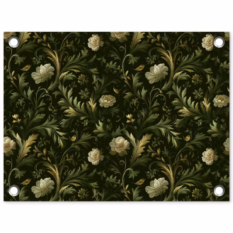 Botanisch - Naadloos - Bloemen tuinposter los doek klein 239 -3d