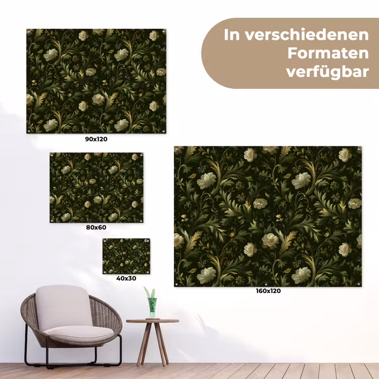 Botanisch - Naadloos - Bloemen tuinposter los doek klein 239 -Xsfeer9_DE