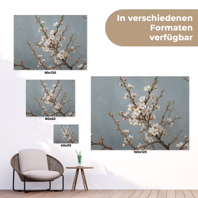 Botanisch - Stilleven - Blauw tuinposter los doek klein -Xsfeer9_DE