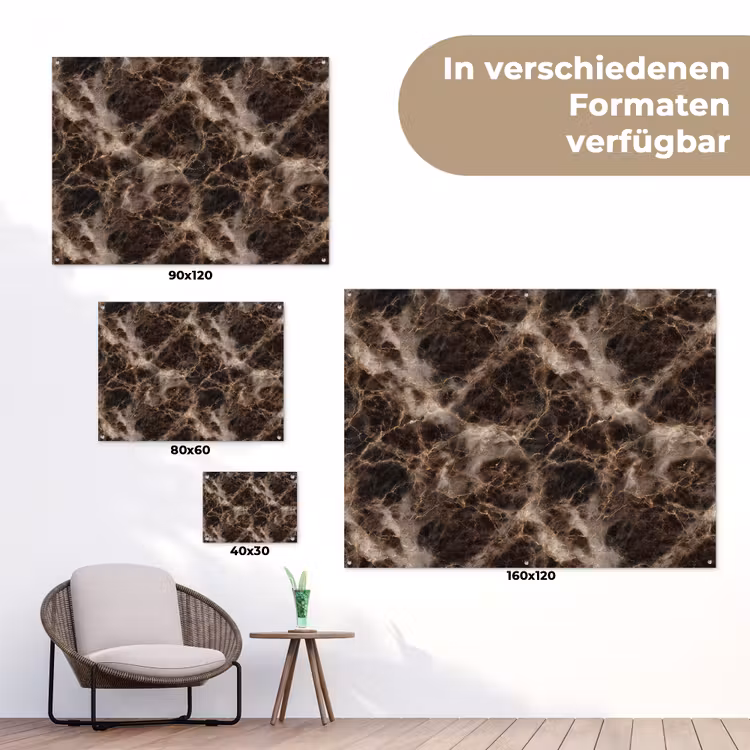 Bruin - Goud - Marmer tuinposter los doek klein 239 -Xsfeer9_DE