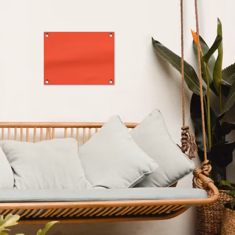 Burnt - Coral - Oranje tuinposter los doek klein 239 -sfeer7