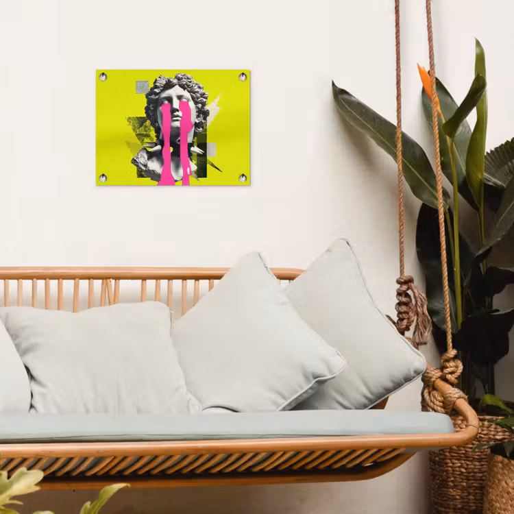 Buste - Verf - Geel tuinposter los doek klein -sfeer7