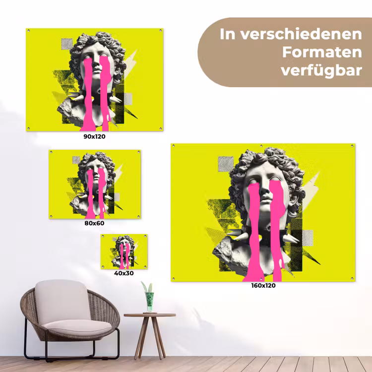 Buste - Verf - Geel tuinposter los doek klein -Xsfeer9_DE