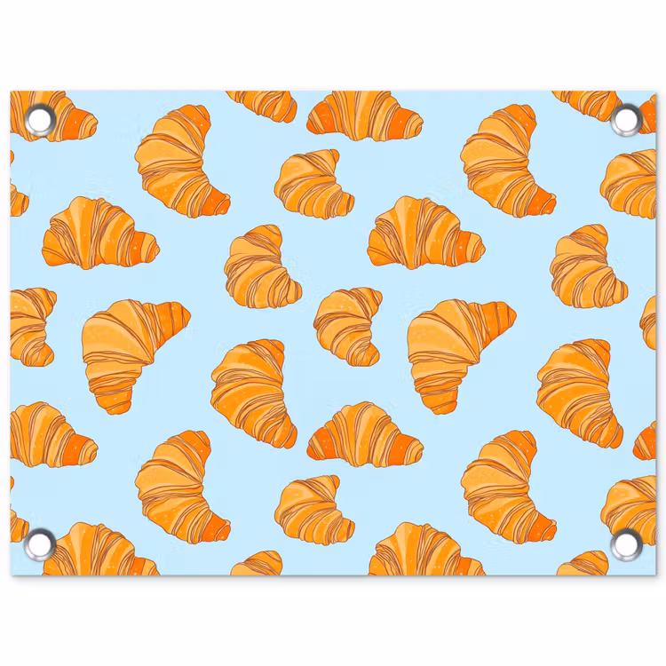 Croissant - Speels - Blauw tuinposter los doek klein 239 -3d