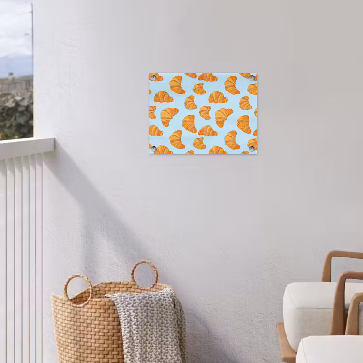 Croissant - Speels - Blauw tuinposter los doek klein 239 -sfeer8