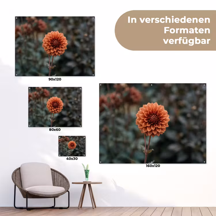 Dahlia - Bloem - Natuur - Sfeervol tuinposter los doek klein -Xsfeer9_DE