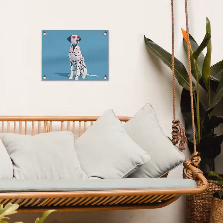 Dalmatiër - Zonnebril - Blauw tuinposter los doek klein -sfeer7