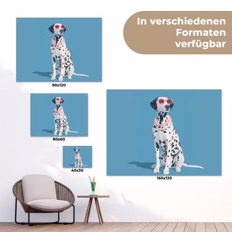 Dalmatiër - Zonnebril - Blauw tuinposter los doek klein -Xsfeer9_DE