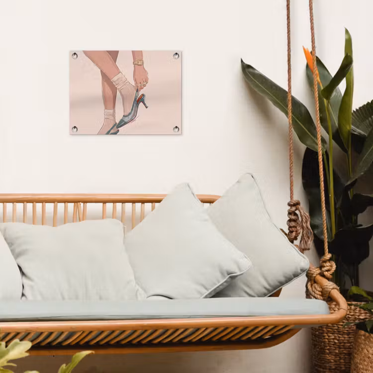 Vrouw - Schoen - Mode - Lifestyle - Groen tuinposter los doek klein -sfeer7