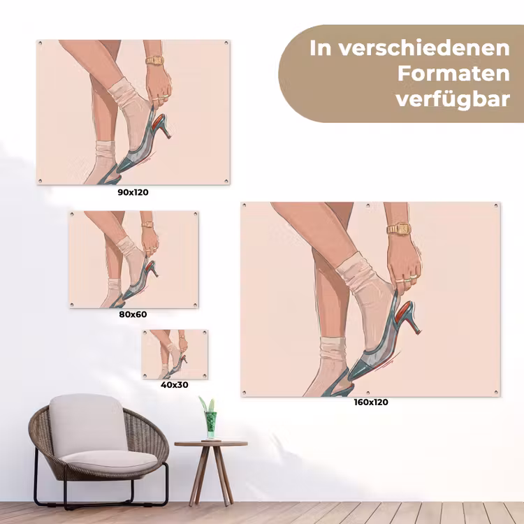 Vrouw - Schoen - Mode - Lifestyle - Groen tuinposter los doek klein -Xsfeer9_DE