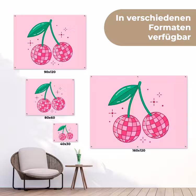 Decoratie - Disco-bal - Feest - Roze tuinposter los doek klein -Xsfeer9_DE