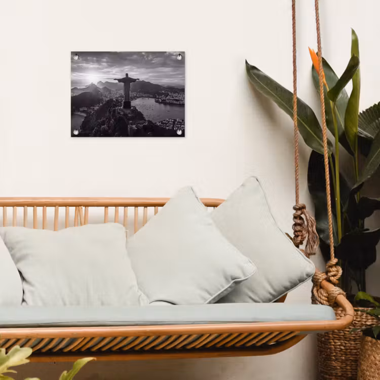 Monument - Stadsgezicht - Landschap - Zwart-wit tuinposter los doek klein -sfeer7