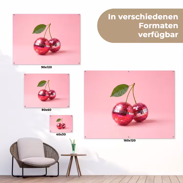 Disco - Kersen - Roze tuinposter los doek klein -Xsfeer9_DE