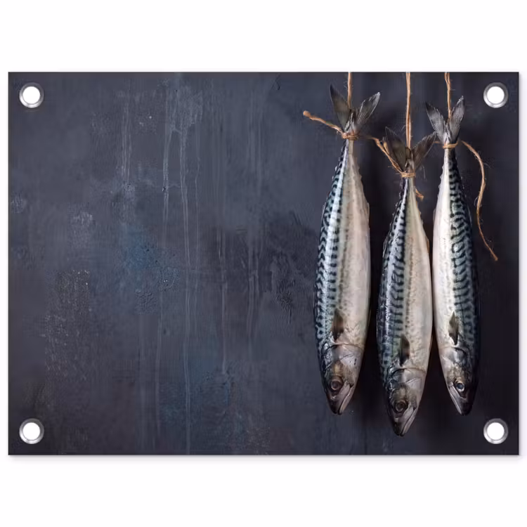 Gartenposter - Drei Fische – Seil - Drie vissen - Touw tuinposter los doek klein