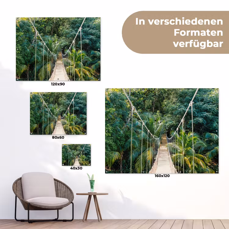 Jungle - Palmboom - Brug - Natuur - Planten tuinposter los doek klein -Xsfeer9_DE