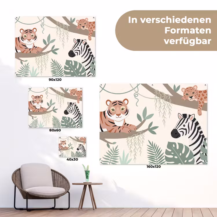 Jungle - Rustiek - Pastel tuinposter los doek klein -Xsfeer9_DE
