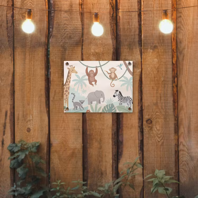 Jungle - Dieren - Groen tuinposter los doek klein -sfeer1