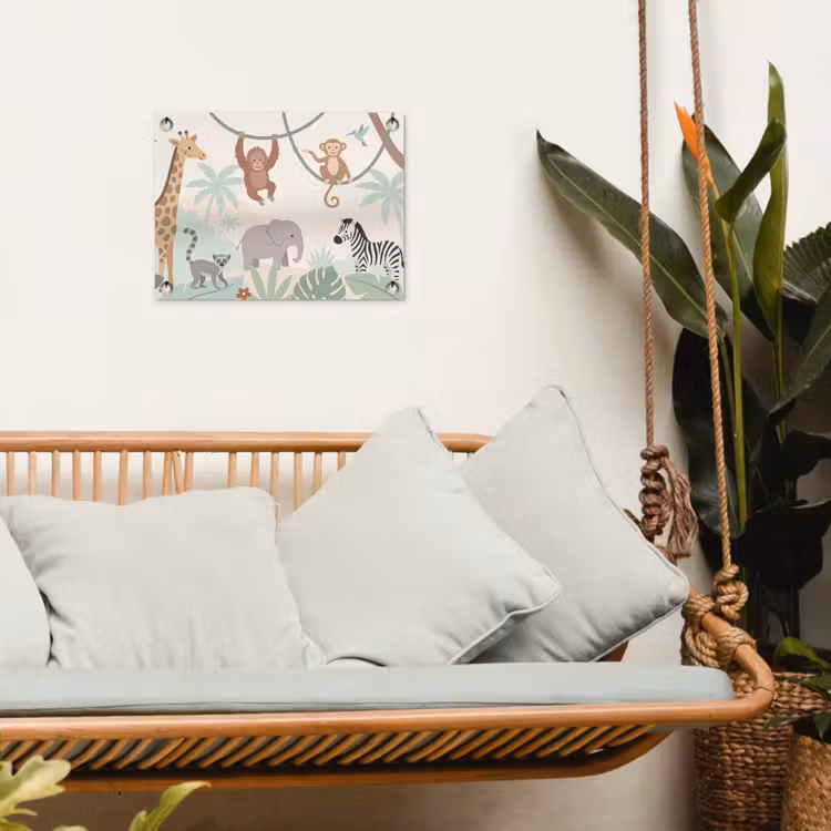 Jungle - Dieren - Groen tuinposter los doek klein -sfeer7