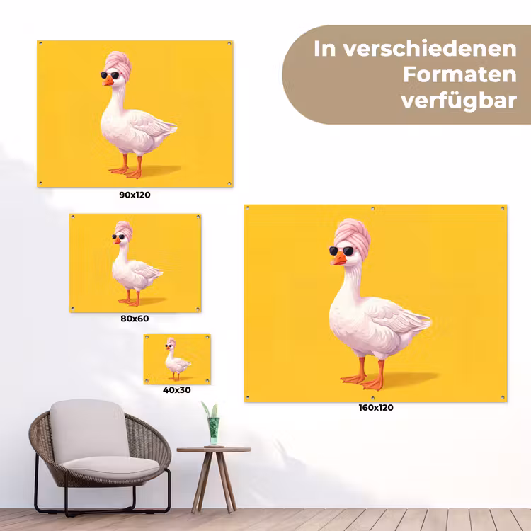 Eend - Zonnebril - Geel tuinposter los doek klein -Xsfeer9_DE