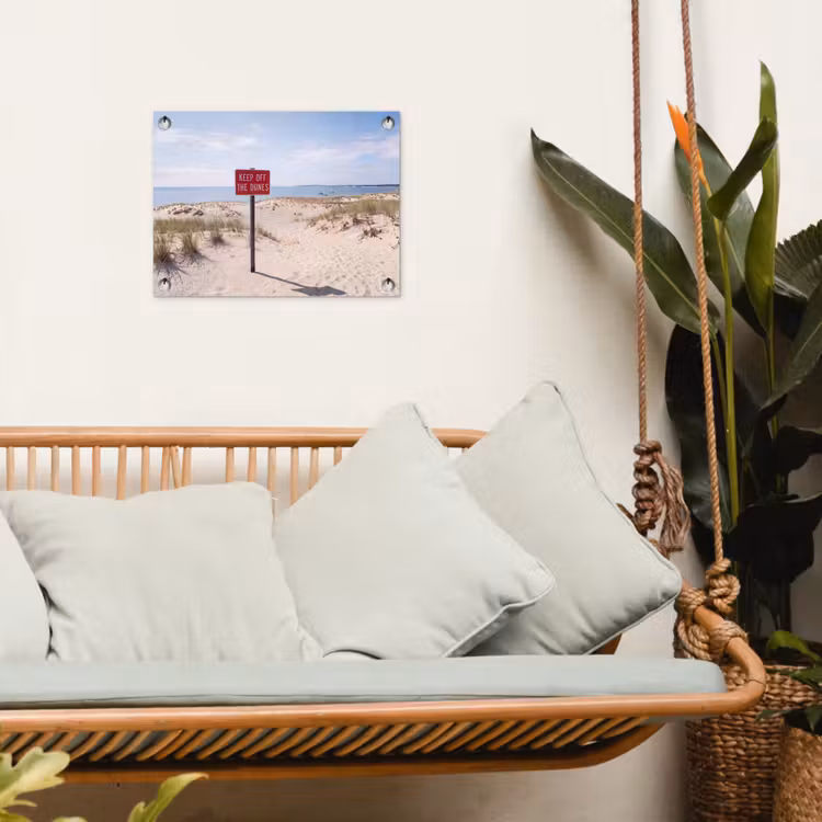 Duin - Bord - Kust - Landschap - Rood tuinposter los doek klein -sfeer7